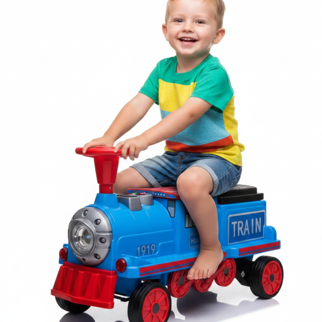 Hollicy Electric Train Ride-On – Blue Age 3+