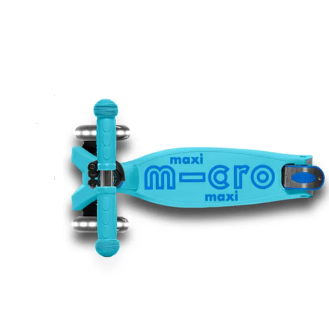 Micro Maxi Deluxe Foldable Scooter with LED Wheels - Bright Blue