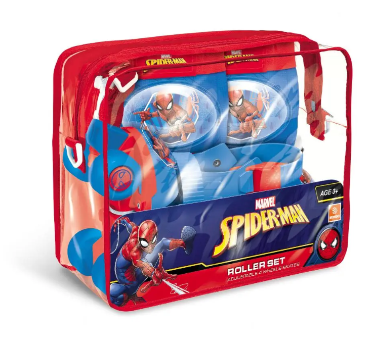 Marvel Spiderman 4-Wheel Roller Skate Set by MONDO Size 22-29