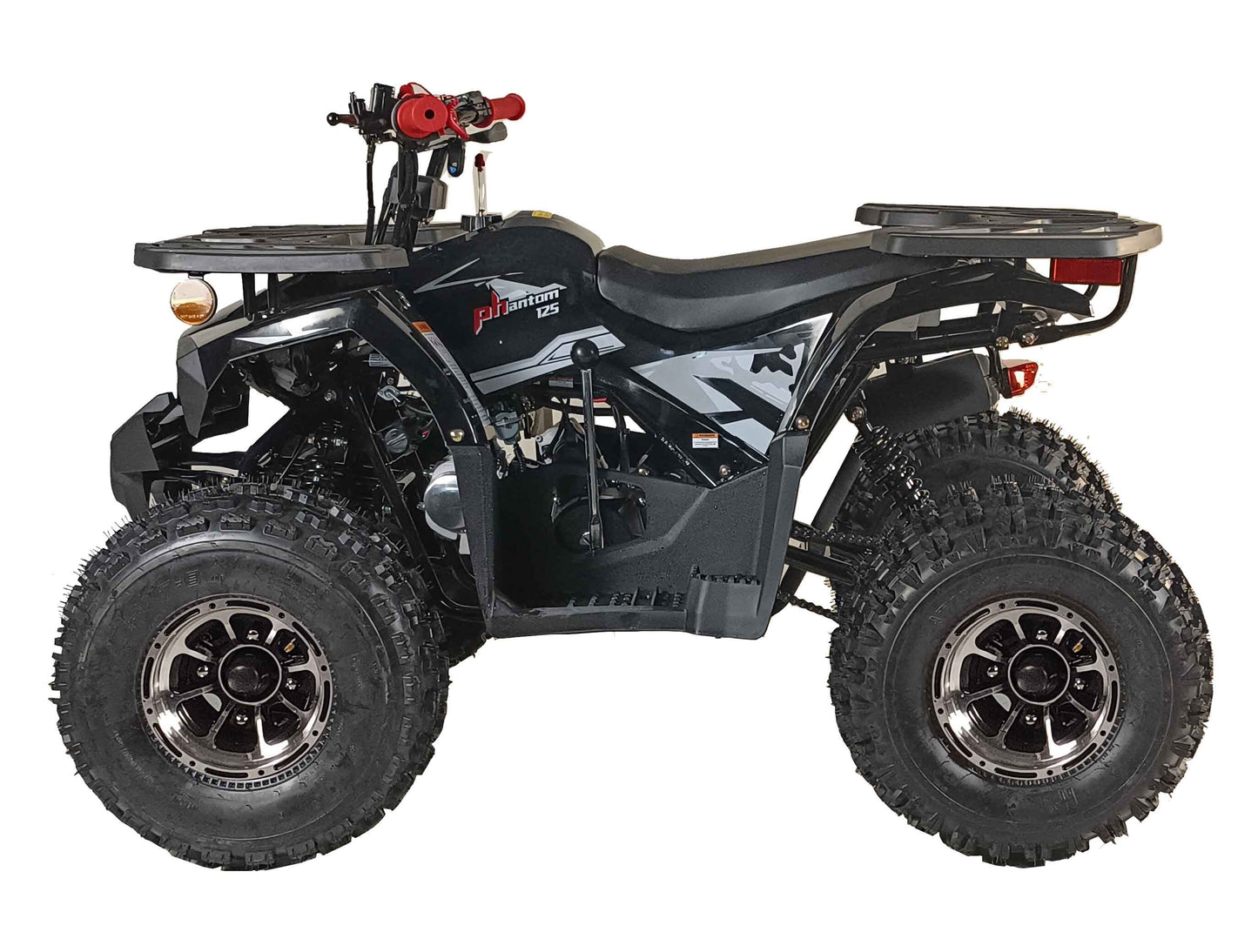 Vitacci Phantom 125cc with Aluminum Rims, Mid Size Youth ATV, Automatic with Reverse, Double Arm Suspension, CDI Ignition, 4 Stroke Air Cooled.