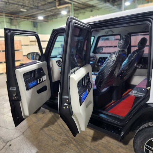 Coco Boxer Elite Scratch ~n~ Dent Electric Golf Cart Larger Size 4 Passenger Low Speed Vehicle With AC & Heat - WHITE