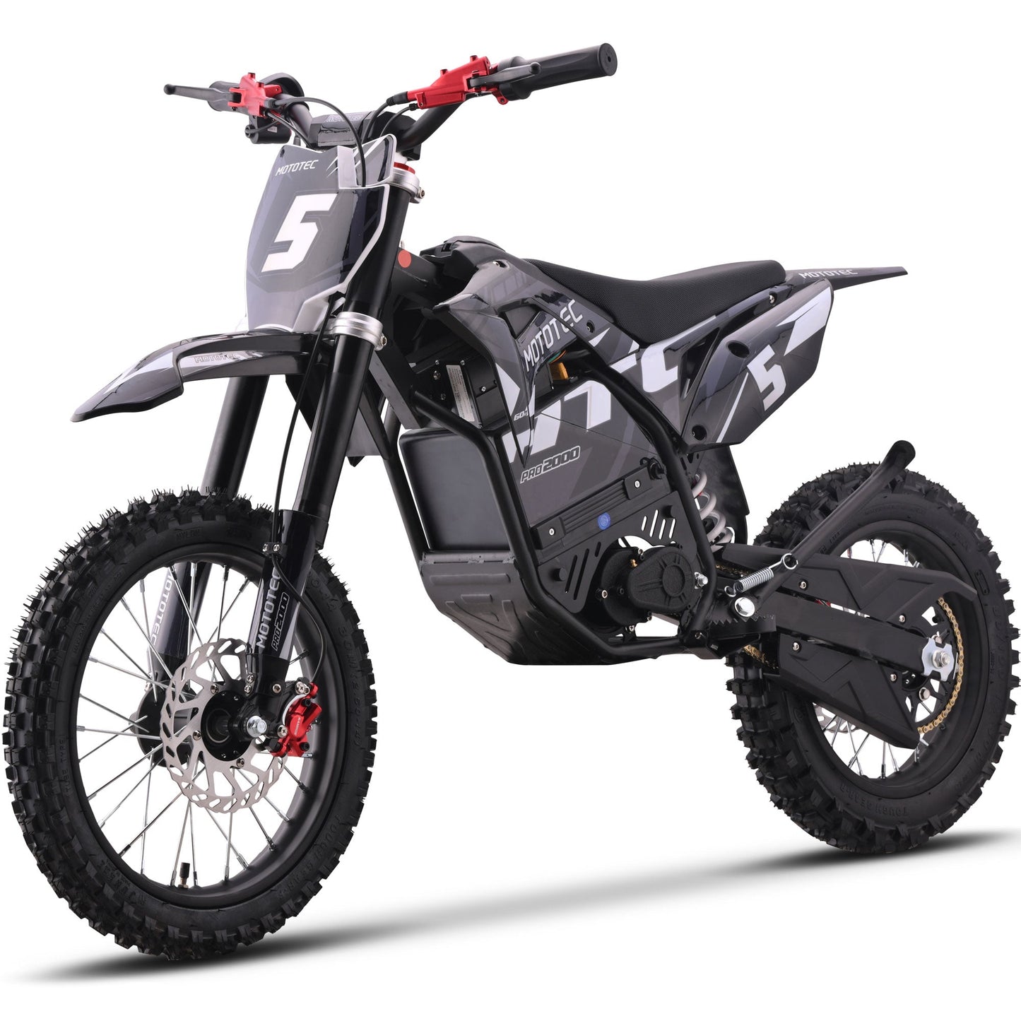MotoTec 60V Pro Electric Dirt Bike 2000w Lithium, 15.6Ah, brushless, front and rear suspension and hydraulic brakes - 100 % Financing Available!