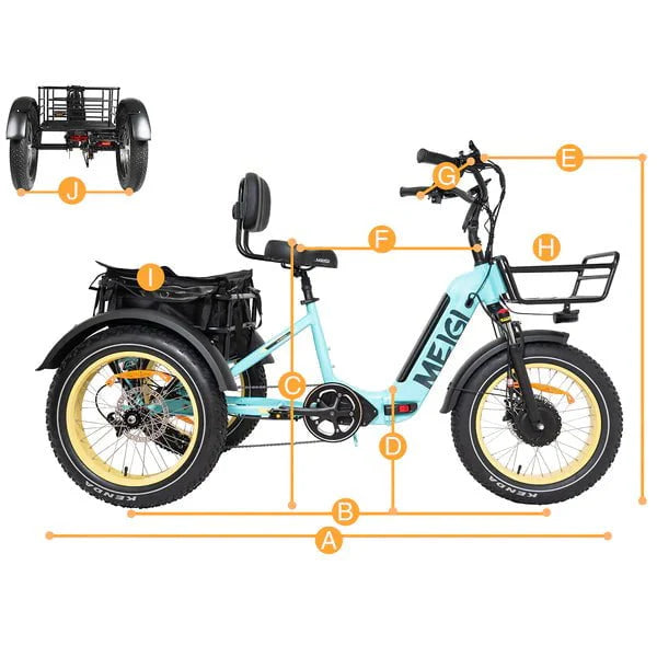 DWMEIGI MG2301-SILVERADO-HD Fat Tire Electric Trike 48V 750W 14Ah, up to 55 Mile Range - 100% Financing Available!