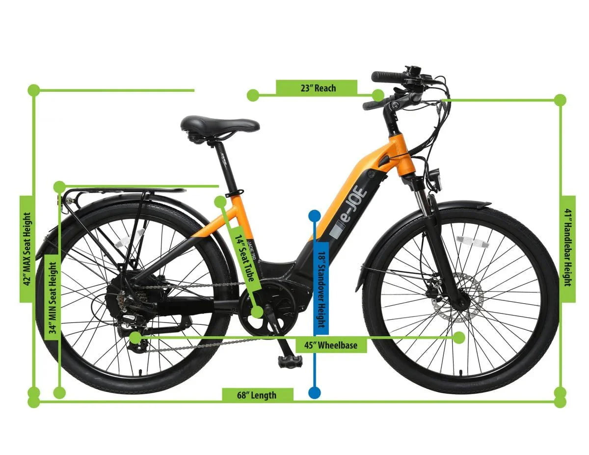 eJOE JADE Step Through Commuter Electric Bike 48V 750W 14Ah, Range up to 55 miles, Max speed 28mph - 100% Financing Available!