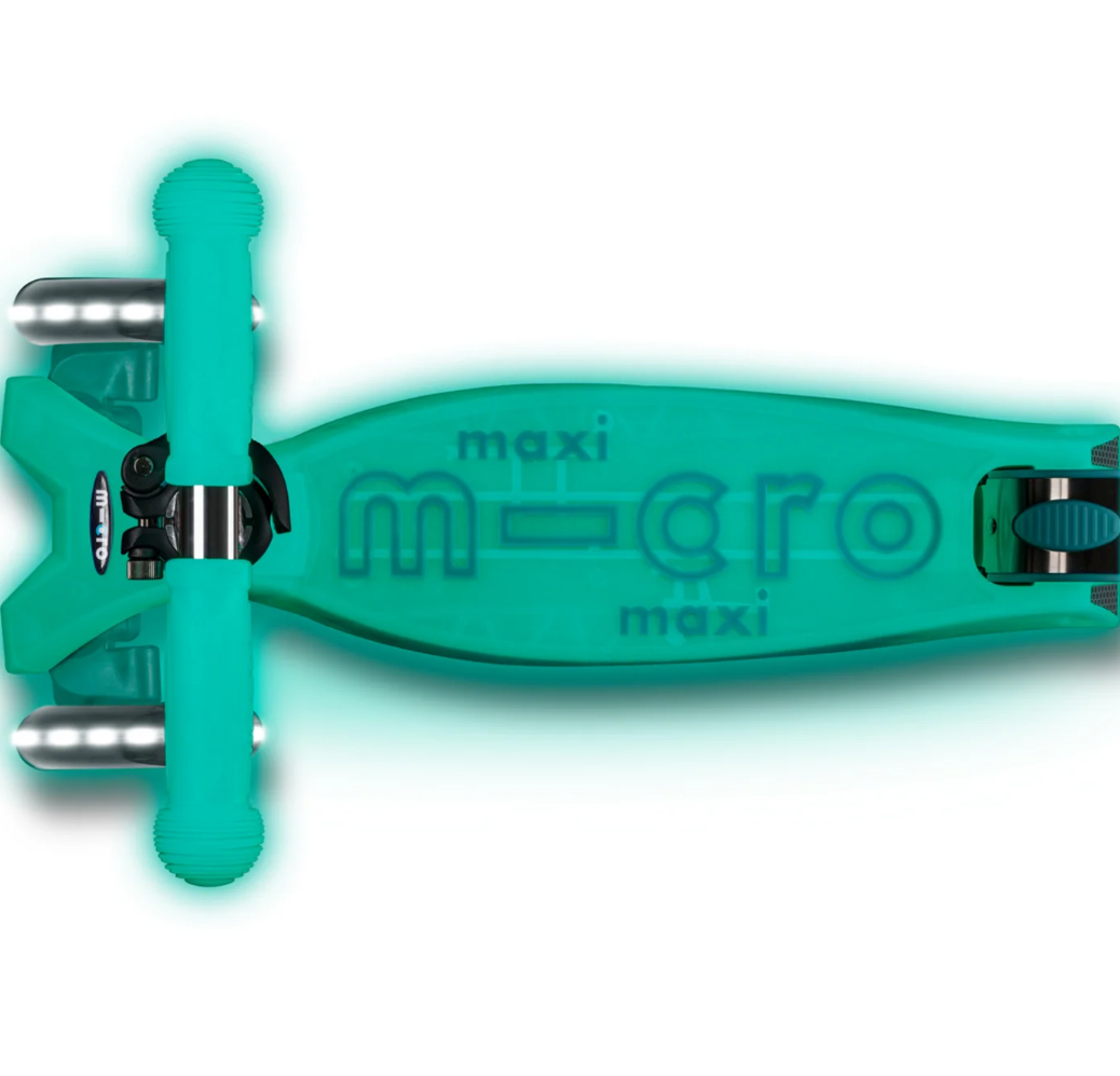 Maxi Micro Deluxe Glow LED - Jelly Green kids Age 5-12 Years