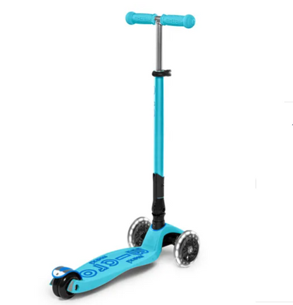 Micro Maxi Deluxe Foldable Scooter with LED Wheels - Bright Blue