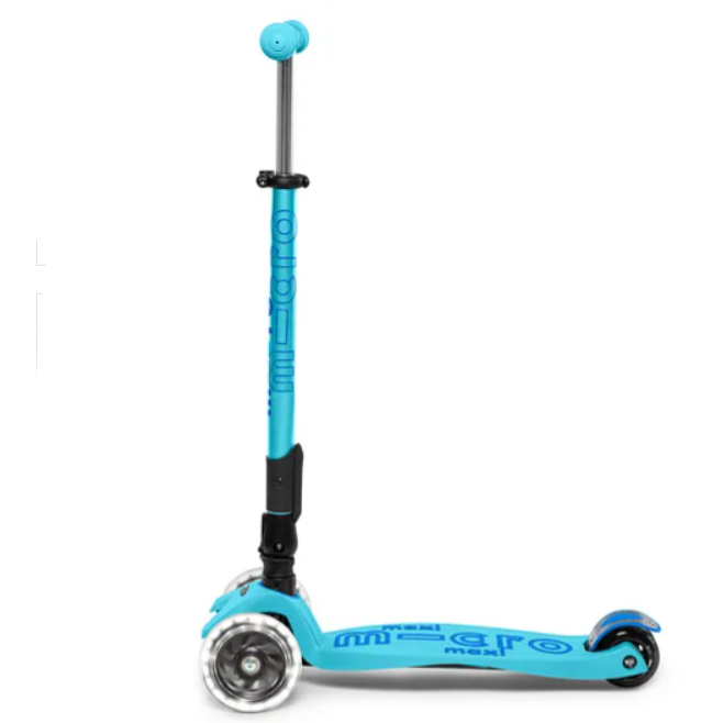 Micro Maxi Deluxe Foldable Scooter with LED Wheels - Bright Blue