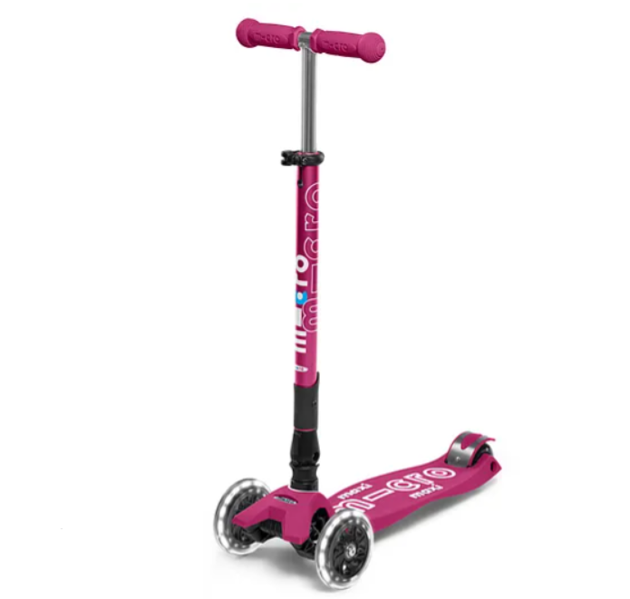 Micro Maxi Deluxe Foldable Scooter with LED Wheels - Bright Blue