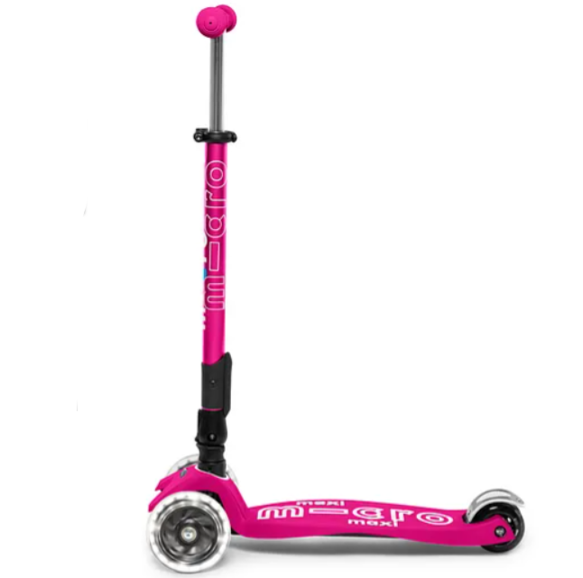 Micro Maxi Deluxe Foldable Scooter with LED Wheels - Bright Blue