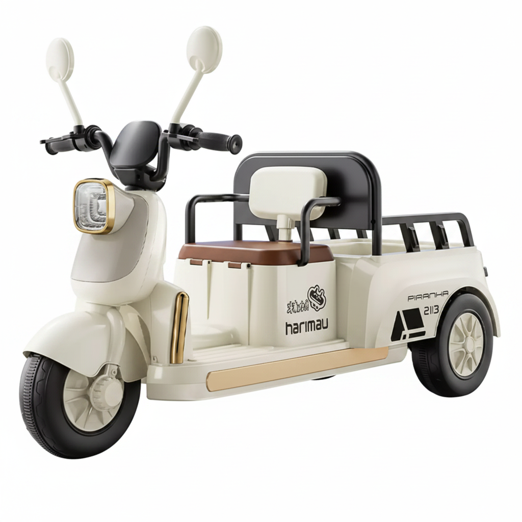 Kids Electric Tri-Wheel Scooter With Rear Toy Carrier Age 2-5 Years
