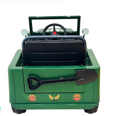 Kids Military Style Electric Jeep 4x4 Ride-On – 12V with Shovel