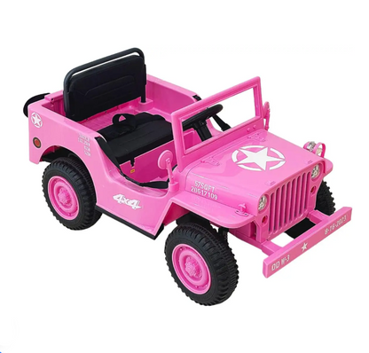 Kids Military Style Electric Jeep 4x4 Ride-On – 12V with Shovel