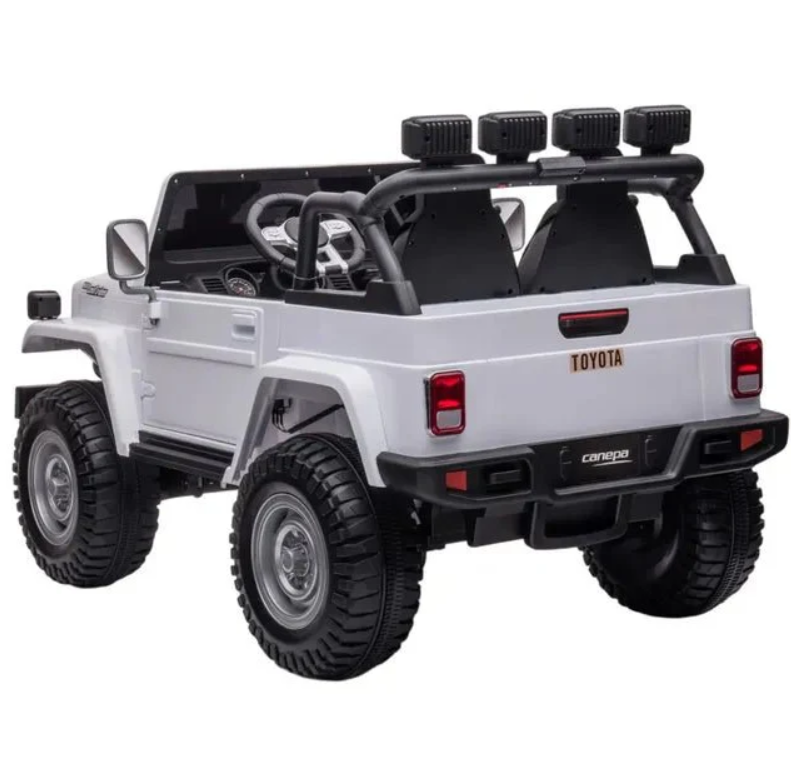 Toyota Land Cruiser 24V Kids Ride-On Car – White, 2-Seater Kids Age 2-5Years