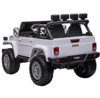 Toyota Land Cruiser 24V Kids Ride-On Car – White, 2-Seater Kids Age 2-5Years