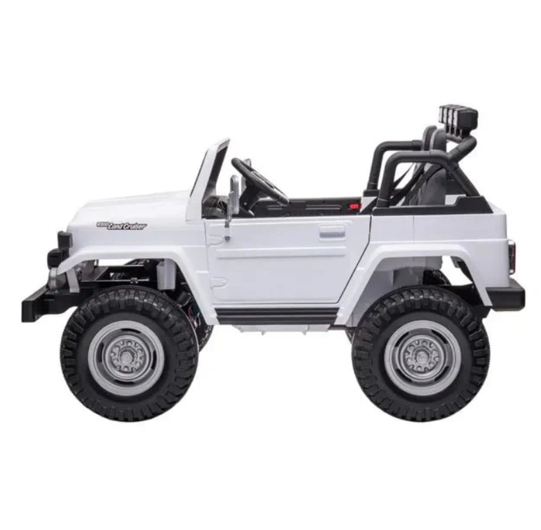Toyota Land Cruiser 24V Kids Ride-On Car – White, 2-Seater Kids Age 2-5Years