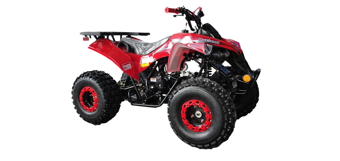 RPS Outlander 125 ATV  125cc Youth Mid Size, Automatic Trans, Bead Lock Style Rims with Free Battery Charge, up to $49 value