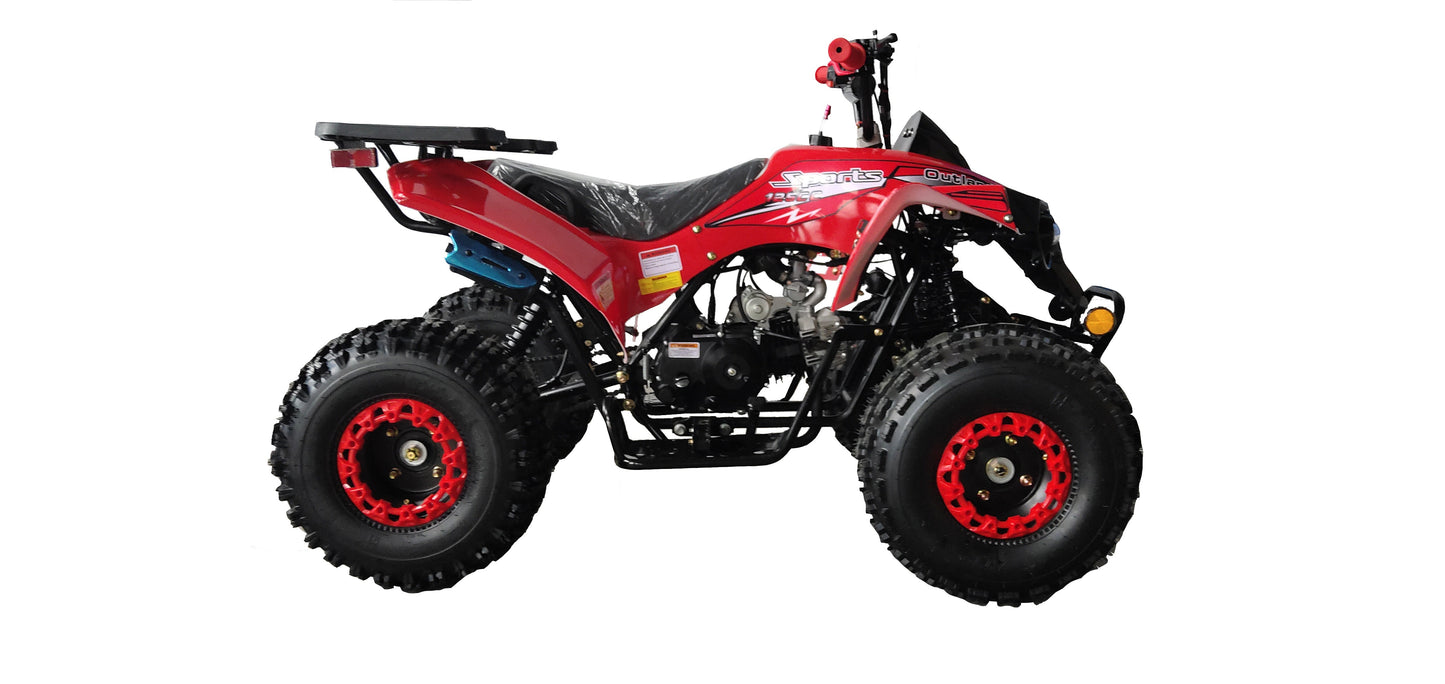 RPS Outlander 125 ATV  125cc Youth Mid Size, Automatic Trans, Bead Lock Style Rims with Free Battery Charge, up to $49 value