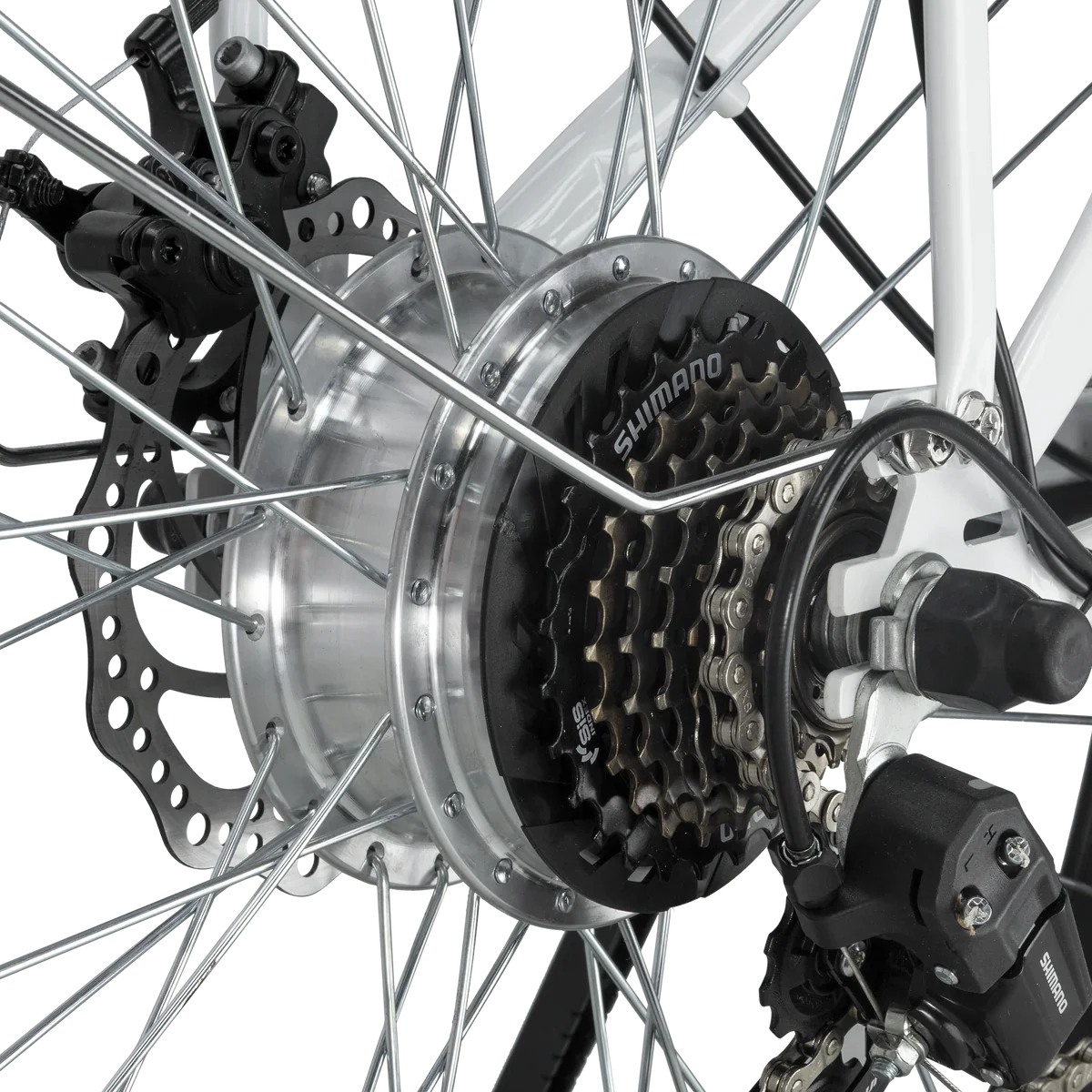 NAKTO CAMEL 2 Step-Thru 26" - 48V,  10Ah, 500W Hub Motor Electric Cruiser Bike - 100% Financing Available! White