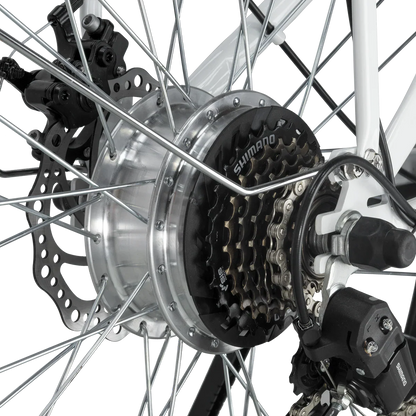 NAKTO CAMEL 2 Step-Thru 26" - 48V,  10Ah, 500W Hub Motor Electric Cruiser Bike - 100% Financing Available! White