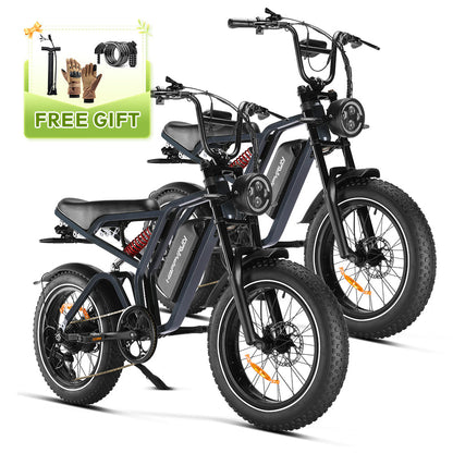 HappyRun | G60 Pro Moped-Style Electric Bike 1000W Fat Tire Off-Road
