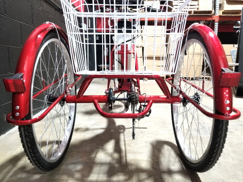 26" Electric Powered Adult Tricycle Motorized 3 Wheel Mobility Trike Scooter Bicycle - Critter SLC - RED
