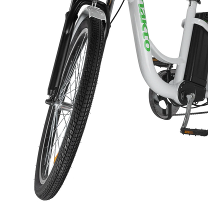 NAKTO CAMEL 2 Step-Thru 26" - 48V,  10Ah, 500W Hub Motor Electric Cruiser Bike - 100% Financing Available! White