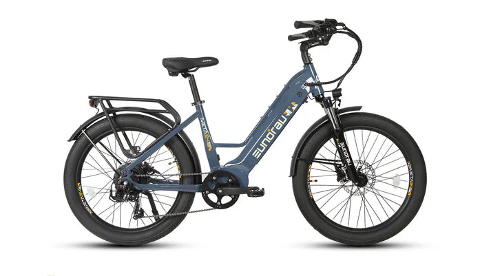 Eunorau META26 1.0 Fat Tire Step-Thru Electric Bike 48V/500W hub motor, range up to 100 miles with optional second battery - 100% Financing Available!