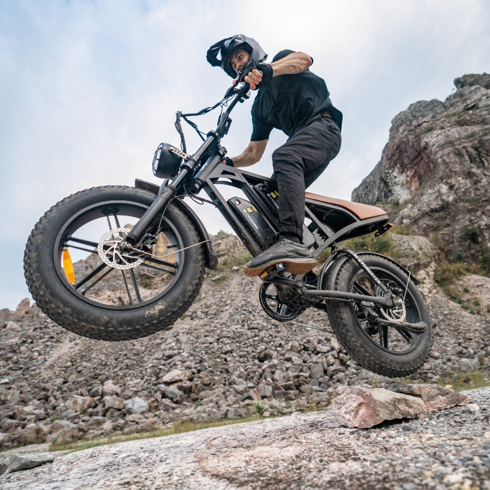 Cycrown CycHunter/CycHunter 2.0 -  48V 13Ah 1000W/1500W peak Class 3 Moped-Style Electric Bike - Full Suspension, Shimano 7-Speed - 100% Financing Available!