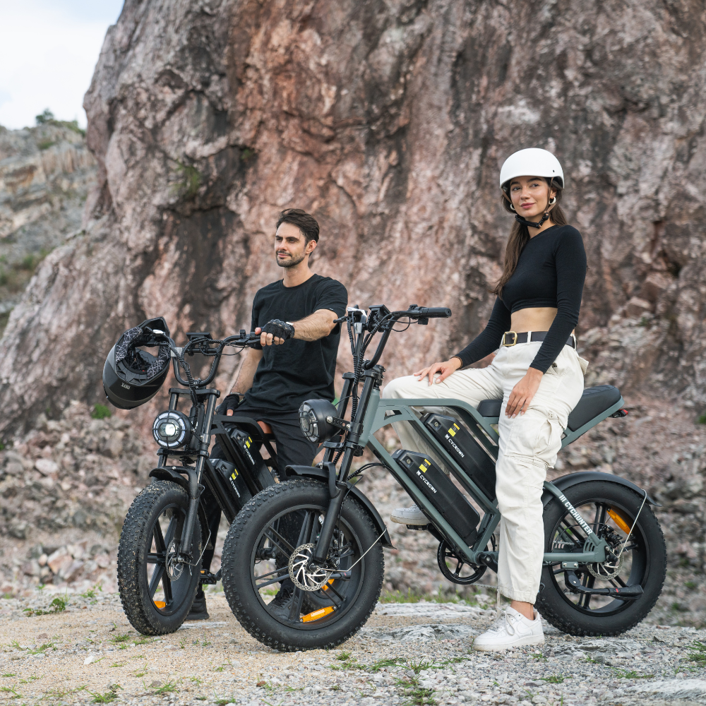 Cycrown CycHunter/CycHunter 2.0 -  48V 13Ah 1000W/1500W peak Class 3 Moped-Style Electric Bike - Full Suspension, Shimano 7-Speed - 100% Financing Available!