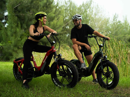 Velowave Pony Compact Step-Thru Fat Tire Electric Bike - 48V 15Ah 750W, 25 MPH, Range 40 Miles, Hydraulic Suspension, Dual Hydraulic Brakes - 100% Financing Available!