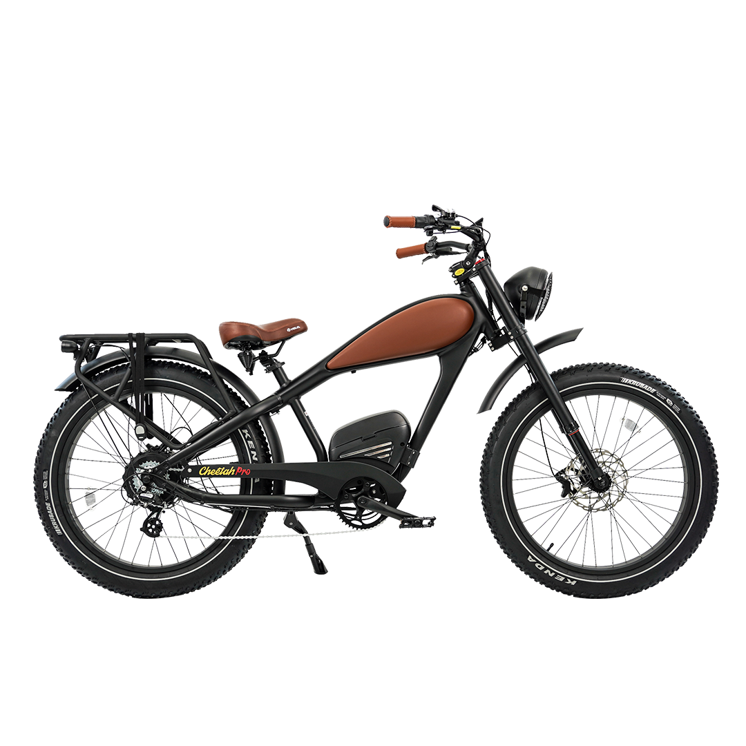 Revi Bikes Cheetah Pro Vintage Retro Fat‑Tire Electric Bike - 48v 30Ah 1700W Peak, 33 MPH, Range up to 100 miles, 4-piston hydraulic brakes, Smart Sensor - 100% Financing Available!