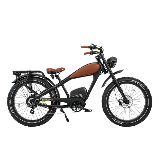 Revi Bikes Cheetah Pro Vintage Retro Fat‑Tire Electric Bike - 48v 30Ah 1700W Peak, 33 MPH, Range up to 100 miles, 4-piston hydraulic brakes, Smart Sensor - 100% Financing Available!