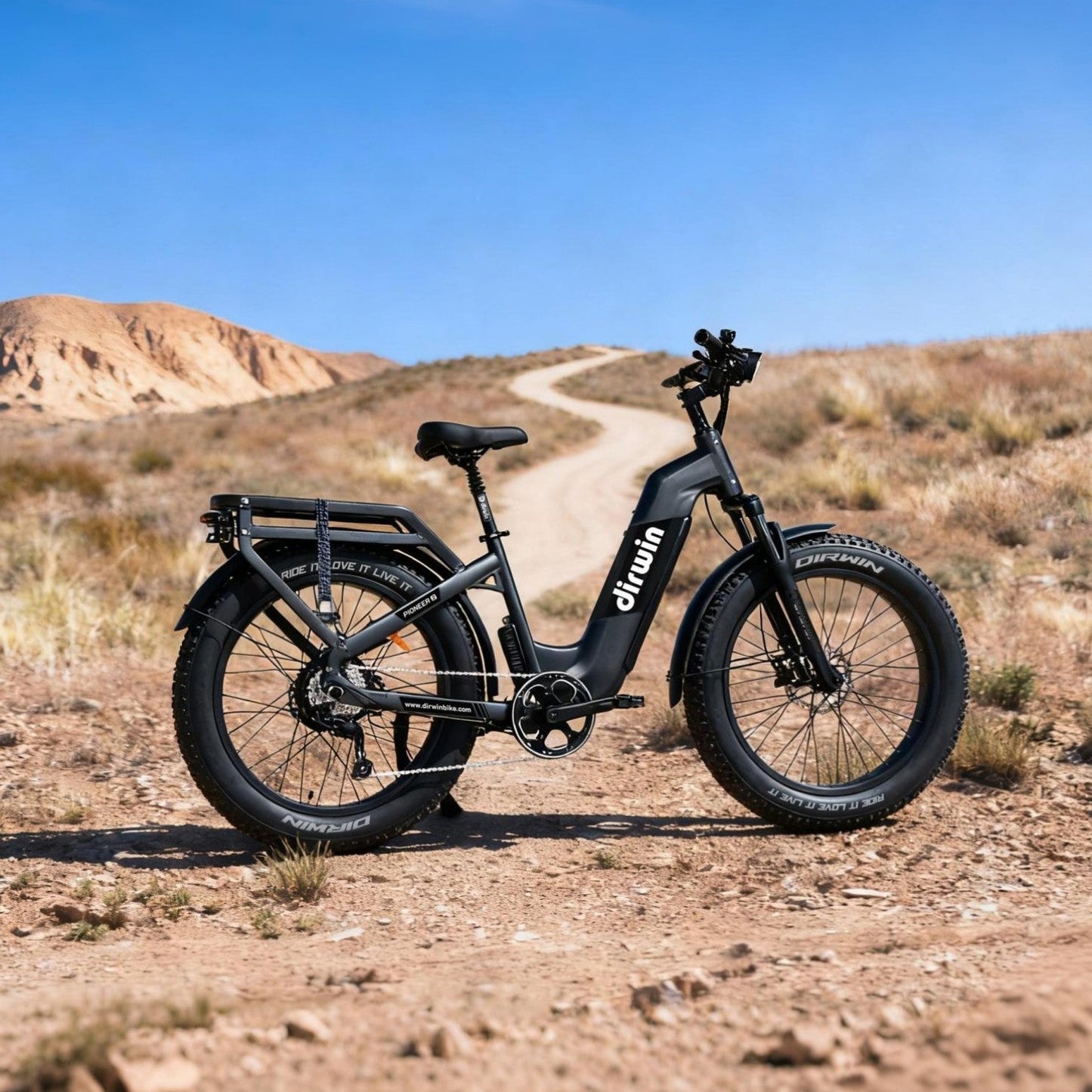 Dirwin Pioneer 2 Hunting Fat Tire Electric Bike - 30Ah, 750W (Peak 1000W), up to 120 miles range, hydraulic brakes, upto 28 MPH - 100% Financing Available!