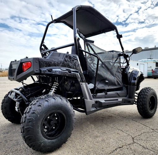 200cc Highlander UTV Fuel Injected Utility Vehicle Gas Golf Cart Alternate Fully Loaded - YK200U - BLACK