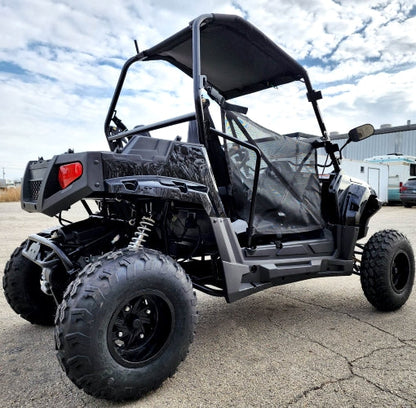 200cc Highlander UTV Fuel Injected Utility Vehicle Gas Golf Cart Alternate Fully Loaded - YK200U - BLACK