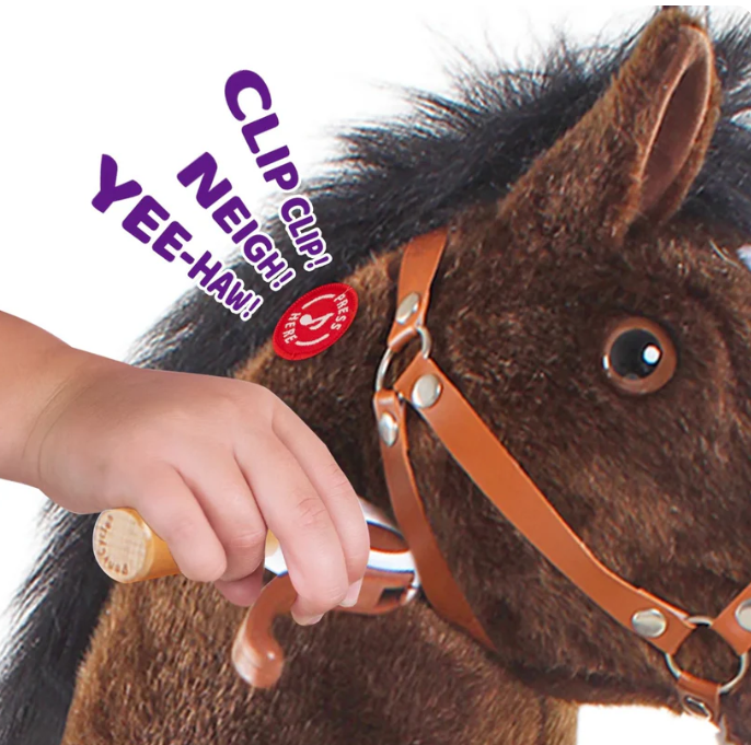 PonyCycle Ride-On Horse Toy for Boys  Girls (Age 4–8) – Chocolate Brown