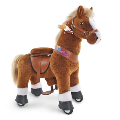 PonyCycle Ride-On Horse Toy for Boys & Girls (Age 3–5) – Brown