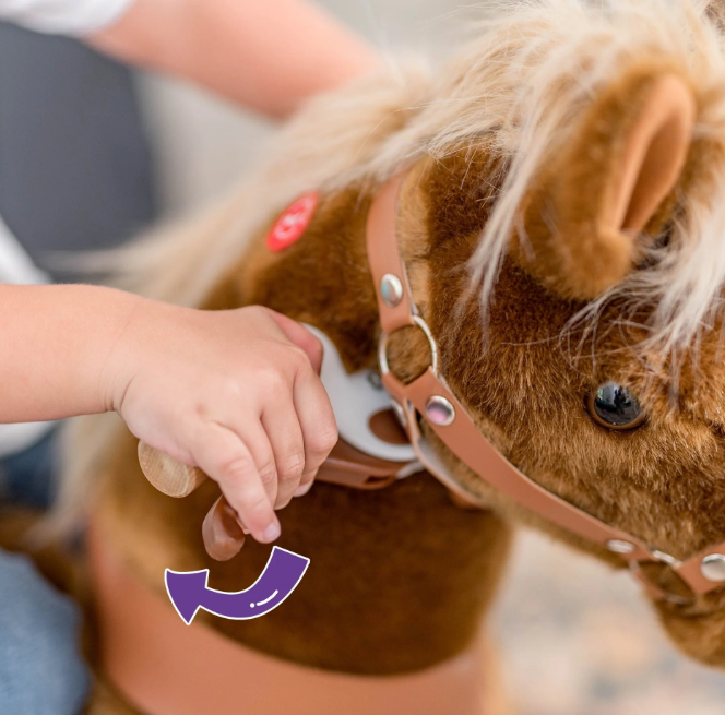 PonyCycle Ride-On Horse Toy for Boys & Girls (Age 3–5) – Brown