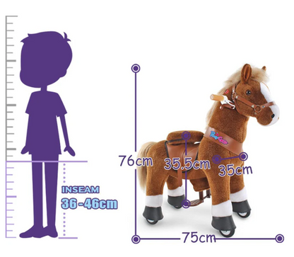 PonyCycle Ride-On Horse Toy for Boys & Girls (Age 3–5) – Brown