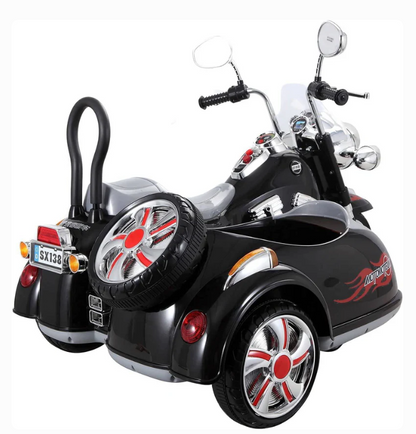 Luxury electric 3-Wheel Ride-On Sidecar Bike Age 4-7