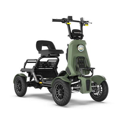 Eunorau S500 Electric Utility Quad Vehicle 48V/500W high torque mid-motor, range up to 31 miles, 3 speed modes - 100% Financing Available!