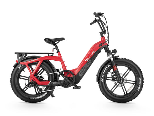 Velowave Pony Compact Step-Thru Fat Tire Electric Bike - 48V 15Ah 750W, 25 MPH, Range 40 Miles, Hydraulic Suspension, Dual Hydraulic Brakes - 100% Financing Available!