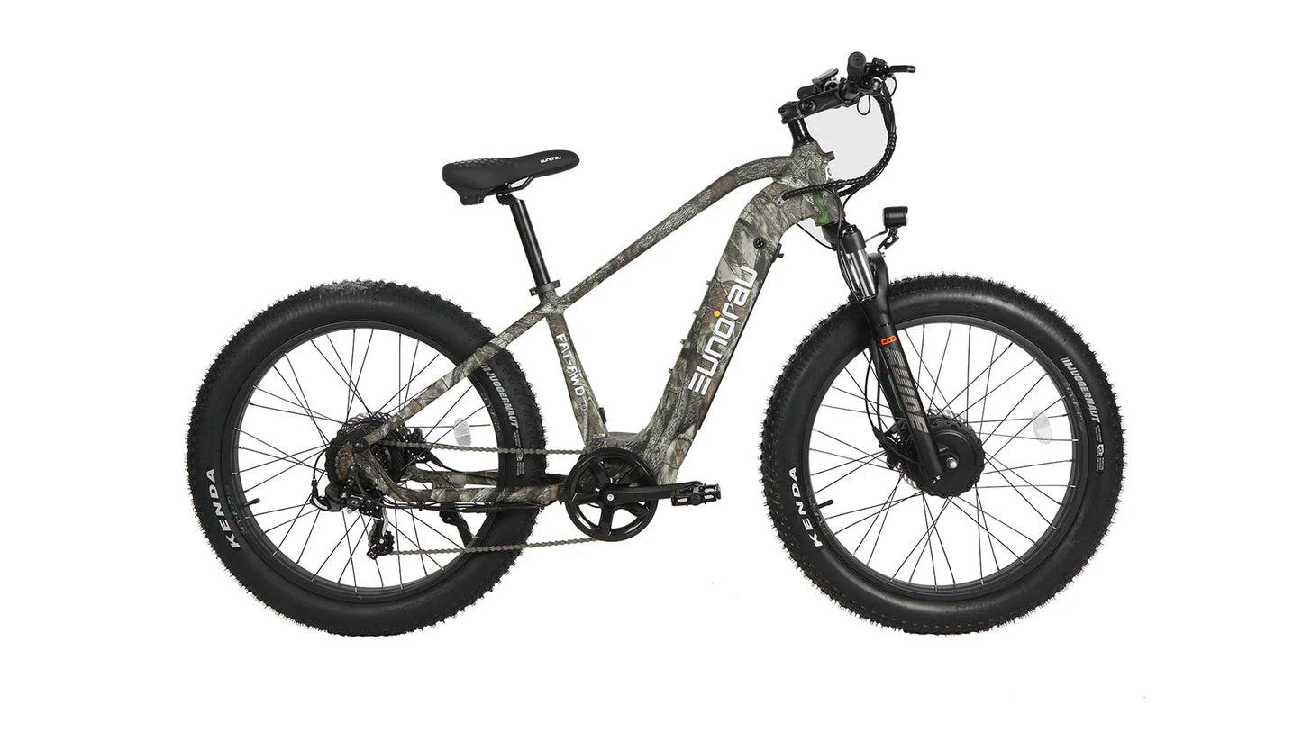 Eunorau FAT-AWD 2.0 Fat Tire Electric Bike 48V/500W+500W dual hub motor, range up to 80 miles - 100% Financing Available!