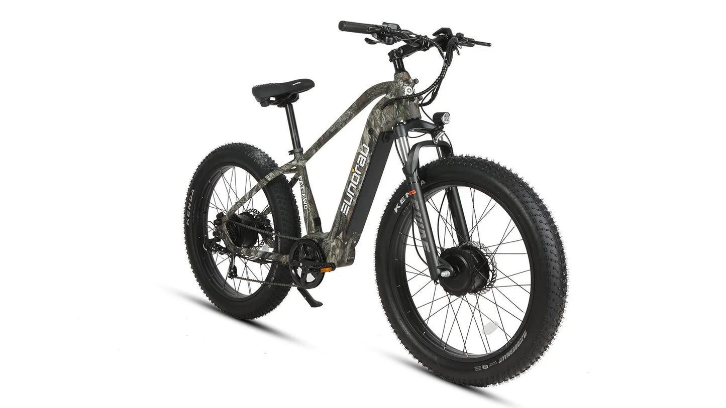 Eunorau FAT-AWD 2.0 Fat Tire Electric Bike 48V/500W+500W dual hub motor, range up to 80 miles - 100% Financing Available!