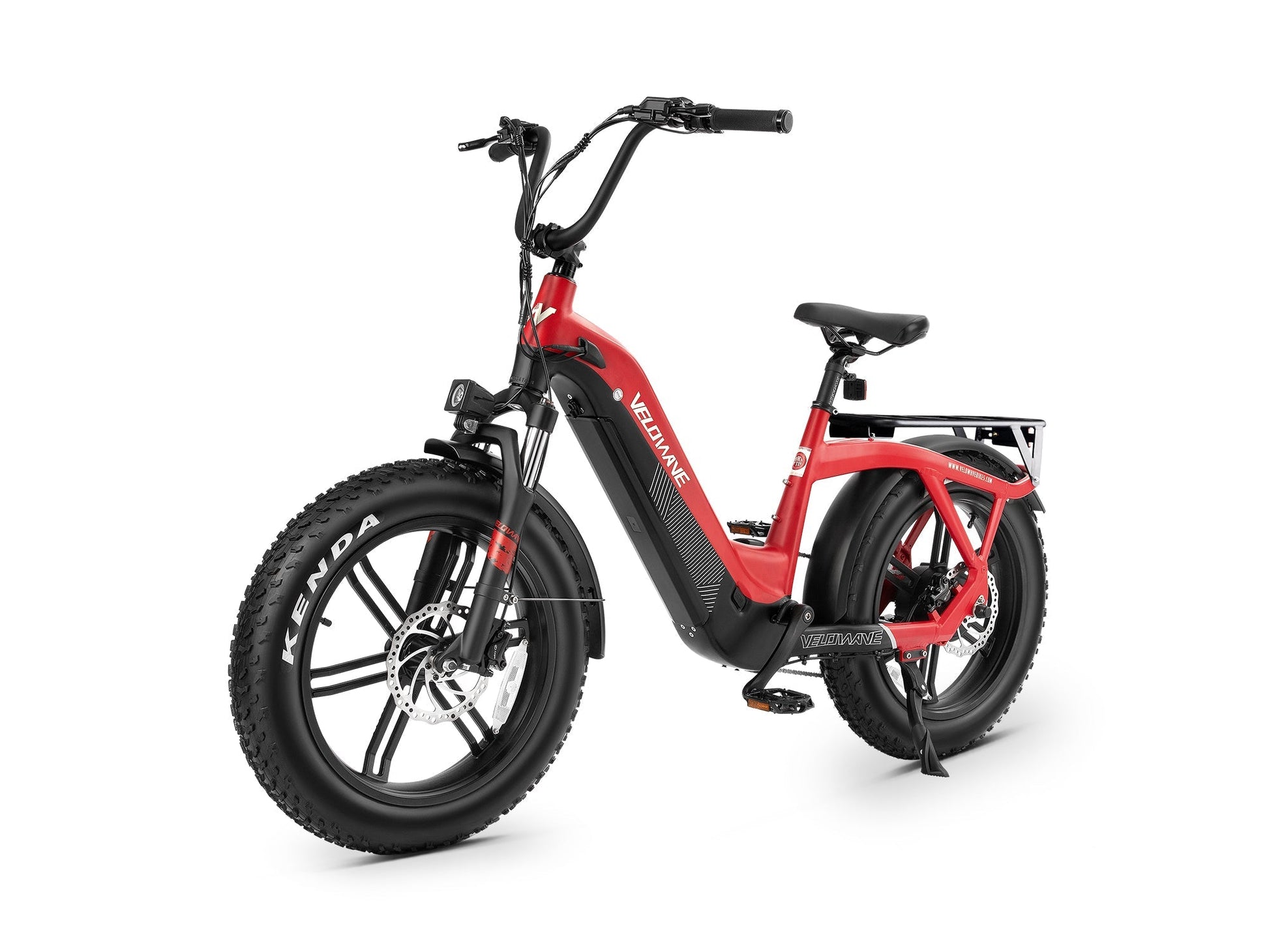 Velowave Pony Compact Step-Thru Fat Tire Electric Bike - 48V 15Ah 750W, 25 MPH, Range 40 Miles, Hydraulic Suspension, Dual Hydraulic Brakes - 100% Financing Available!