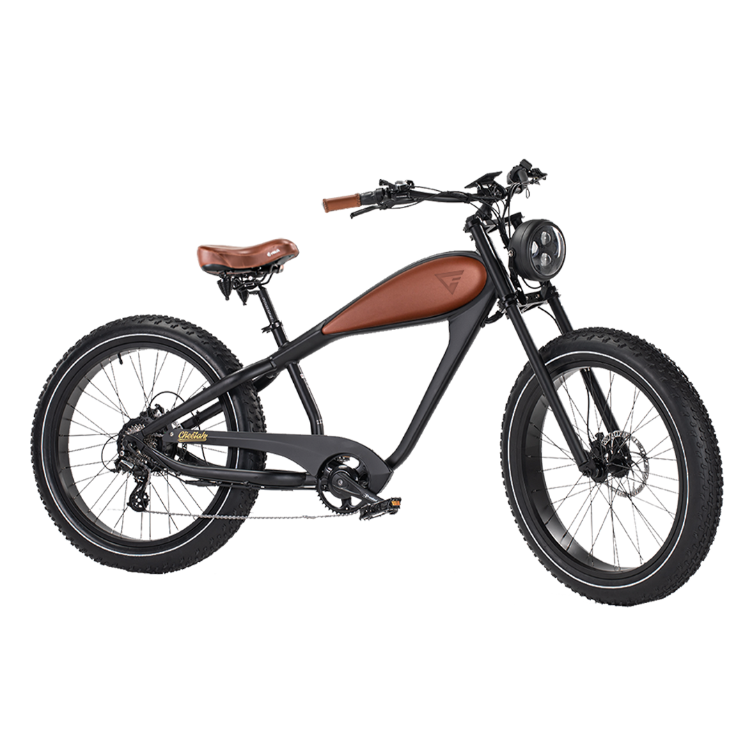 Revi Bikes Cheetah Fat‑Tire Electric Cafe Racer Bike 48v 17.5Ah 60 Mile Range 28mph - 100% Financing Available