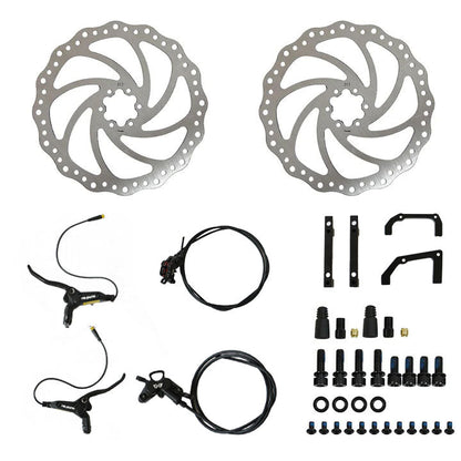 Eunorau | ENA 4-Piston Hydraulic Brake Sensor Set with 203MM Disc Brake Rotors | ENA-HYDRAULIC4P