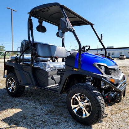 400cc GVX Gas Golf Cart UTV 4x4 With Rear Flip Seat Street Legal Light Package All Wheel Drive - BLUE