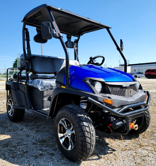 400cc GVX Gas Golf Cart UTV 4x4 With Rear Flip Seat Street Legal Light Package All Wheel Drive - BLUE