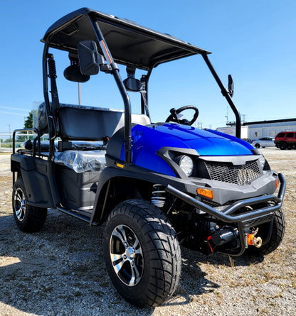 400cc GVX Gas Golf Cart UTV 4x4 With Rear Flip Seat Street Legal Light Package All Wheel Drive - BLUE